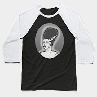 Frankenstein's Bride (Black and White) Baseball T-Shirt